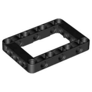 Technic Hefbalk dik 5x7 open midden Black